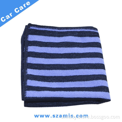 Polyester cation strip microfiber towel for car and house cleaning